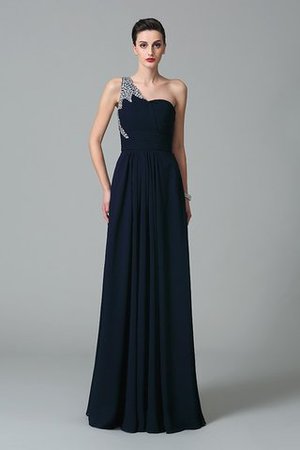 Vestido de Noche en Gasa de Cremallera de Un sólo hombro de Largo de Sin mangas - Foto 4