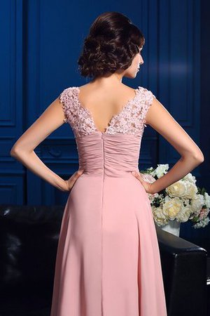 Robe mère de mariée longue v encolure manche nulle avec chiffon de princesse - Photo 5