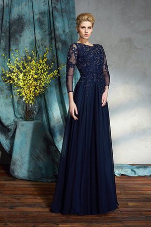 Robe mère de mariée naturel a-ligne appliques col u profond de princesse - Photo 5