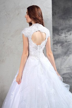 Abito da Sposa Ball Gown Cerniera Coda A Strascico Corto Moderno in Pizzo - Foto 6