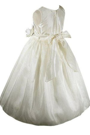 Robe de cortège enfant col u profond manche nulle avec fleurs ligne a - Photo 3