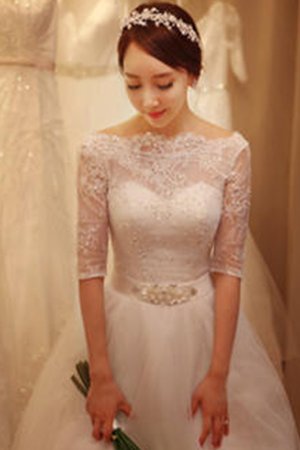 Perlenbesetztes Spitze Duchesse-Linie Schlussverkauf Brautkleid aus Tüll - Bild 4
