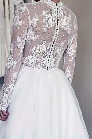 Ärmellos legeres mini Brautkleid mit Schmetterlingsknoten mit Knöpfen - Bild 3