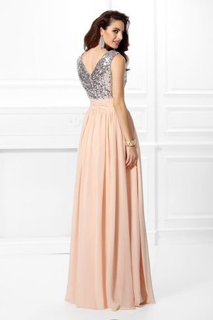Robe de bal avec chiffon ligne a de princesse longueru au niveau de sol v encolure - Photo 2