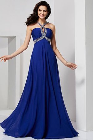 A Linie Rückenfreies Natürliche Taile Anständiges Ballkleid aus Chiffon - Bild 1