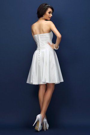 Normale Taille Drapiertes Mini Brautjungfernkleid mit Herz-Ausschnitt mit Plissierungen - Bild 30