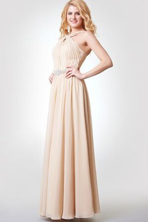 Robe demoiselle d'honneur romantique avec zip a-ligne avec ruban manche nulle - Photo 4