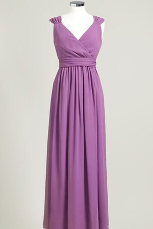 V-Ausschnitt Chiffon prächtiges Brautjungfernkleid mit gekappten Ärmeln - Bild 6