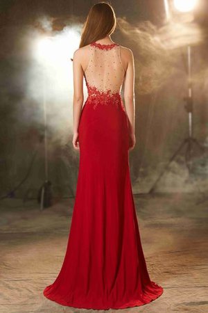 Ärmellos Juwel Ausschnitt Natürliche Taile Enges Sweep Train Abendkleid - Bild 2