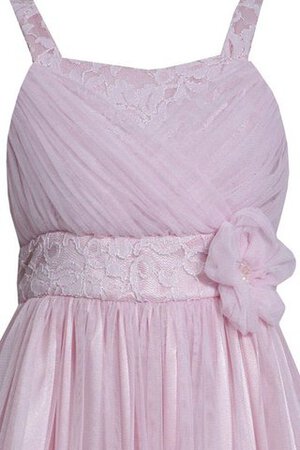 Robe de cortège enfant manche nulle a-ligne avec décoration dentelle en tulle avec fleurs - Photo 2