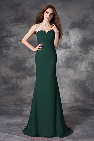 Robe demoiselle d'honneur longue naturel de sirène avec chiffon ruché - Photo 9