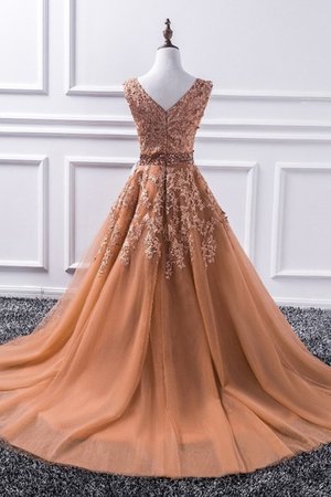 Robe de bal de princesse fait main avec sans manches de traîne courte naturel - Photo 2