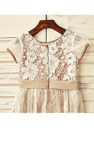 Normale Taille Prinzessin Reißverschluss Wadenlanges Blumenmädchenkleid mit Blume - Bild 4