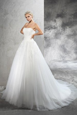 Robe de mariée distinguee longue en satin appliques de mode de bal - Photo 5