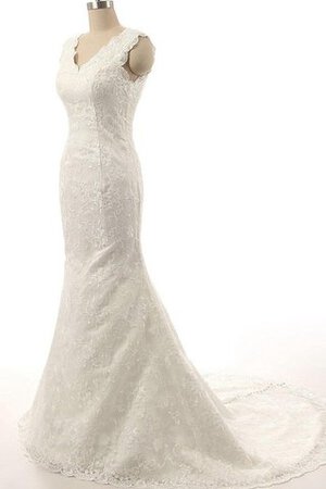 Paillette Spitze Meerjungfrau Stil Perlenbesetztes Taft Chiffon Brautkleid - Bild 1
