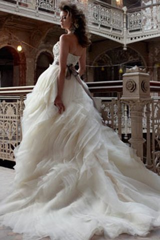 Vestido de Novia de Bordado de Sin mangas de Espalda Descubierta de Escote Corazón - Foto 2