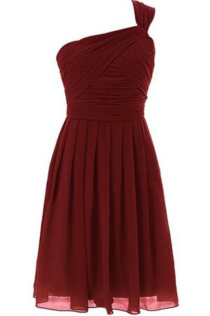 Robe demoiselle d'honneur au niveau de genou avec zip ligne a avec sans manches ruché - Photo 1
