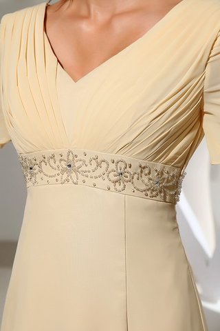 Abito da Sera A Terra senza strap con Increspato in Chiffon con Perline - Foto 2