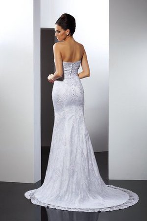 Abito da Sposa Alta Vita Lunghi Cuore Coda A Strascico Corto in Pizzo - Foto 4