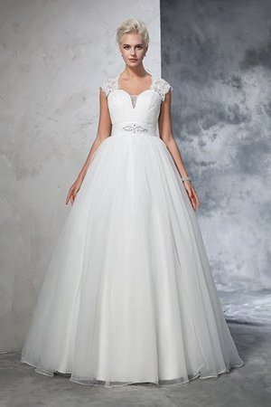 Duchesse-Linie Sweep Zug Prächtiges Brautkleid ohne Ärmeln aus Tüll - Bild 3