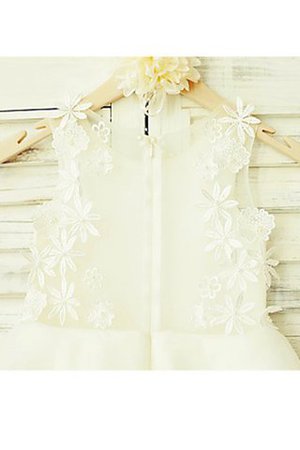 Robe de cortège enfant naturel en tulle fermeutre eclair col u profond a-ligne - Photo 5