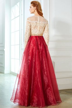 A Linie Organza Natürliche Taile Langärmeliges Bodenlanges Abendkleid - Bild 2