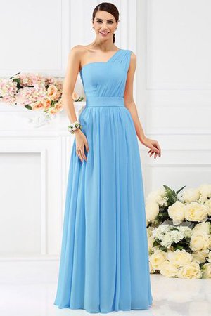 Ärmelloses Empire Taille Prinzessin Ein Träger Brautjungfernkleid aus Chiffon - Bild 3