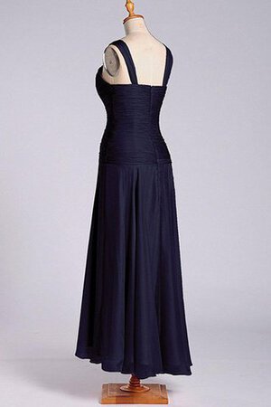 Robe demoiselle d'honneur plissage en chiffon ligne a avec zip encolure ronde - Photo 2
