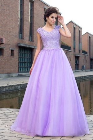 Empire Taille V-Ausschnitt Formelles Anständiges Bodenlanges Ballkleid - Bild 1