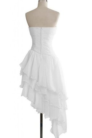 Robe demoiselle d'honneur en chiffon ruché avec perle ligne a manche nulle - Photo 2