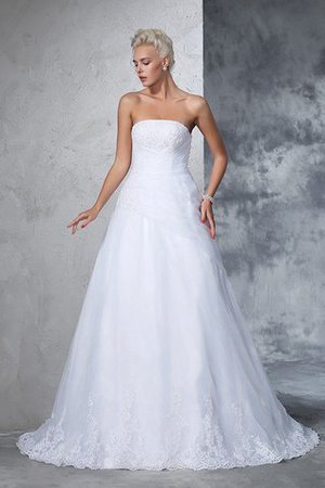 Trägerloser Ausschnitt Empire Taille Anständiges Luxus Brautkleid mit Applikation - Bild 3