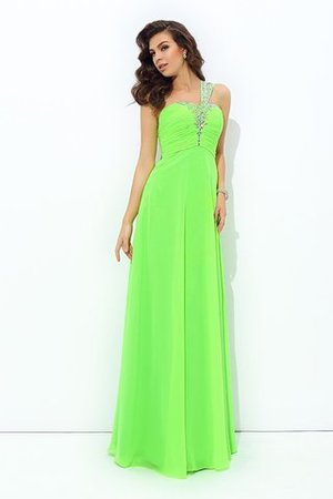 Robe de bal longue d'épaule asymétrique de princesse avec sans manches a-ligne - Photo 5