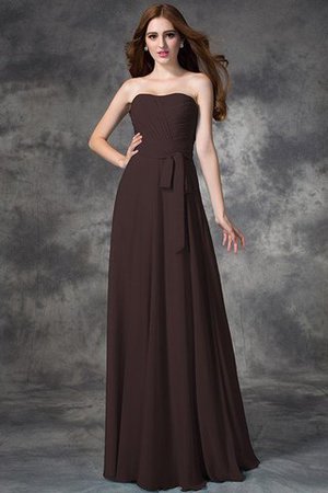 Normale Taille A-Line Chiffon Bodenlanges Anständiges Brautjungfernkleid - Bild 7
