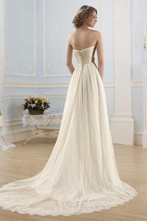 Tüll Ärmelloses extravagantes legeres Brautkleid mit Empire Taille mit Rücken Schnürung - Bild 2