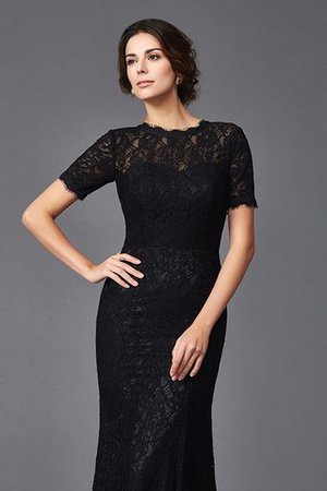 Juwel Ausschnitt Enganliegendes Bodenlanges Brautmutterkleid mit Bordüre mit Kurzen Ärmeln - Bild 5