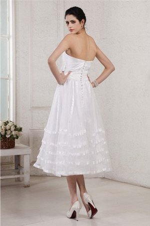 Organza Taft Prinzessin Wadenlanges Brautkleid mit Blume - Bild 2