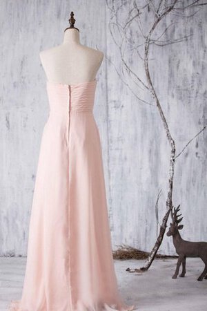 A linie Reißverschluss langes bodenlanges Brautjungfernkleid mit Plissierungen - Bild 4