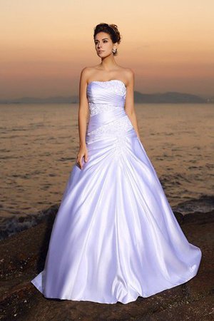 Robe de mariée distinguee longue avec perle de mode de bal de traîne moyenne - Photo 1