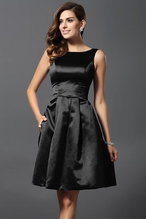 Prinzessin Satin A-Linie Knielanges Brautjungfernkleid mit Natürlicher Taille - Bild 2