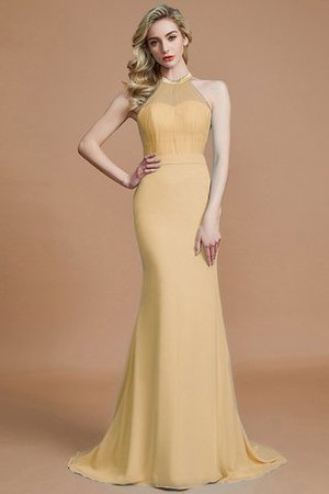 Schaufel-Ausschnitt Normale Taille Ärmelloses Sweep Zug Brautjungfernkleid aus Chiffon - Bild 17