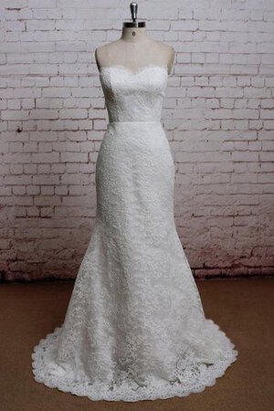 Robe de mariée officiel intemporel modeste avec zip de traîne moyenne - Photo 1