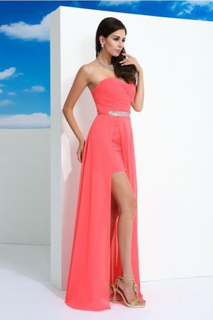 Robe de bal naturel attirent en chiffon manche nulle col en forme de cœur - Photo 3