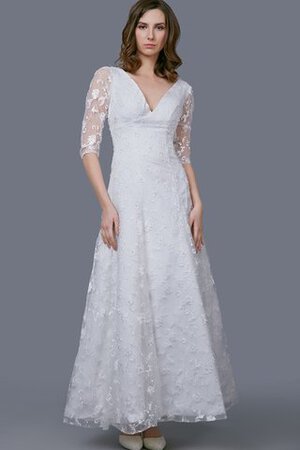 Abito da Sposa Alla Caviglia sexy Lungo Senza Maniche in pizzo A-Line - Foto 1