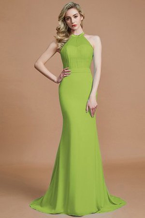 Schaufel-Ausschnitt Normale Taille Ärmelloses Sweep Zug Brautjungfernkleid aus Chiffon - Bild 19