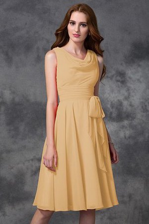 Abito da Damigella Naturale Principessa in Chiffon A-Line Cerniera - Foto 12