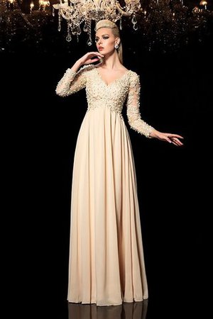 Robe de soirée intemporel longue en chiffon fermeutre eclair a-ligne - Photo 5