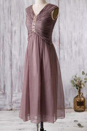 Moderno Vestido de Dama de Honor de Corte-A de Hasta el Tobillo de Abalorio - Foto 2