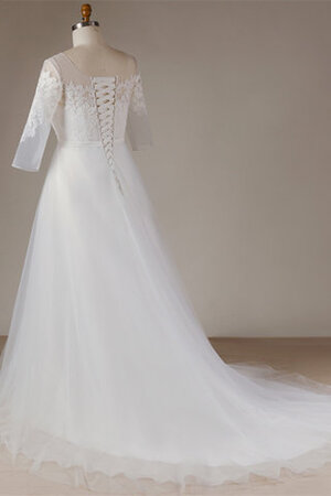 Robe de mariée de col bateau longueur au ras du sol avant-gardiste lache romantique - Photo 2