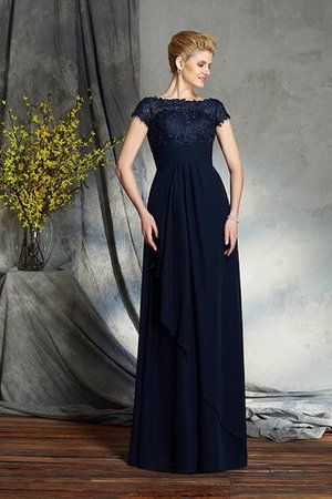 Robe mère de mariée naturel de princesse de col bateau appliques avec chiffon - Photo 3