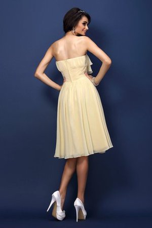 Drapiertes Natürliche Taile Plissiertes Brautjungfernkleid aus Chiffon ohne Ärmeln - Bild 30